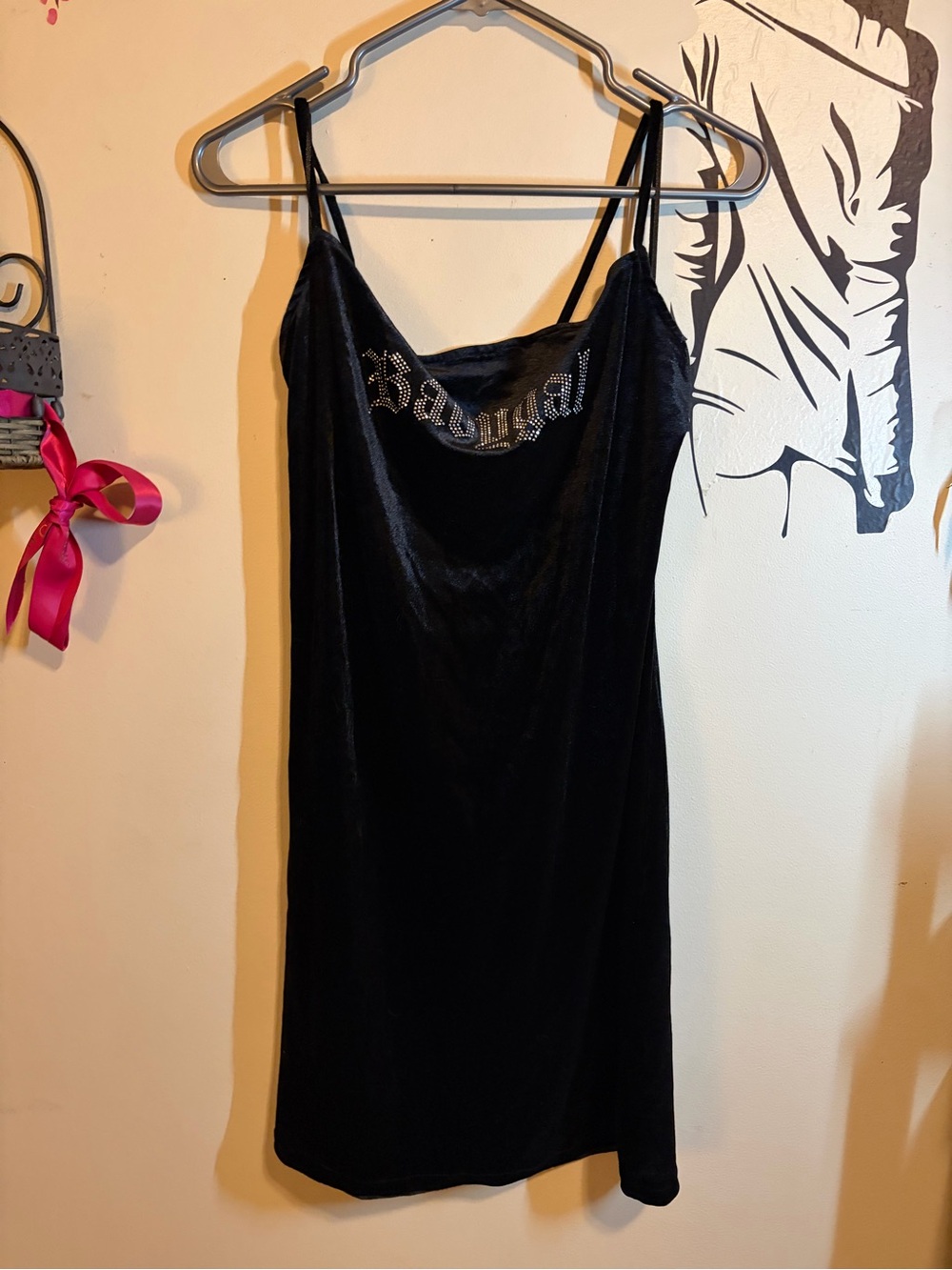 Babygal Black Velvet Slip Dress - Picture 4 of 8